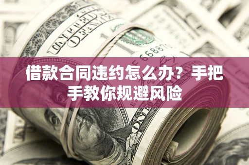 济南借款合同违约怎么办？手把手教你规避风险
