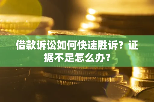 济南借款诉讼如何快速胜诉？证据不足怎么办？